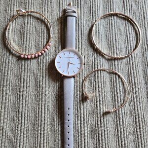 Lucky Brand Watch and Bracelet Set-Rose Gold
